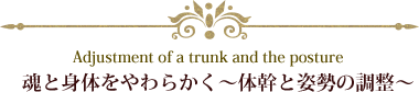 魂と身体をやわらかく~体幹と姿勢の調整~
